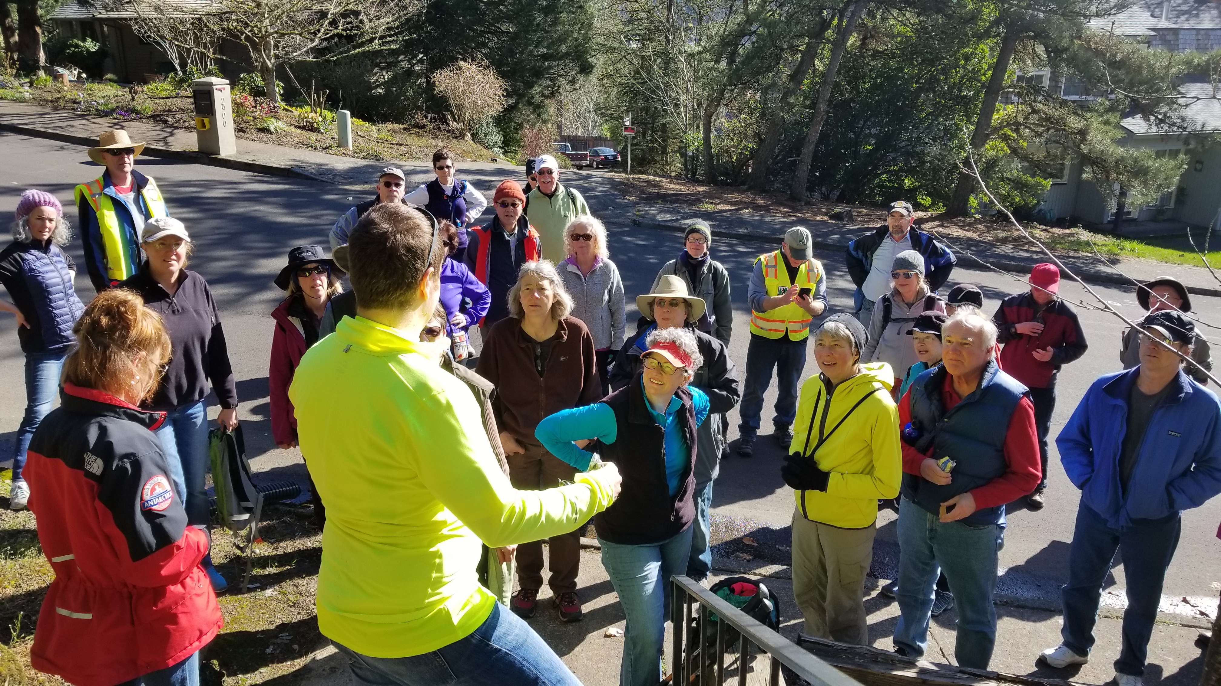 Rick Kappler told the SW Trails hiking group about the history of the stairs.